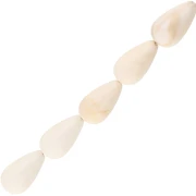 Perle di resina opaca 14x8 mm - Crema marmorizzata x6