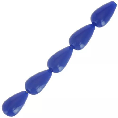 Perle di resina opaca 14x8 mm - Blu scuro x6