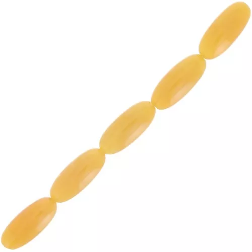 Perle di oliva in resina traslucida 16x7 mm - Giallo miele marmorizzato x12