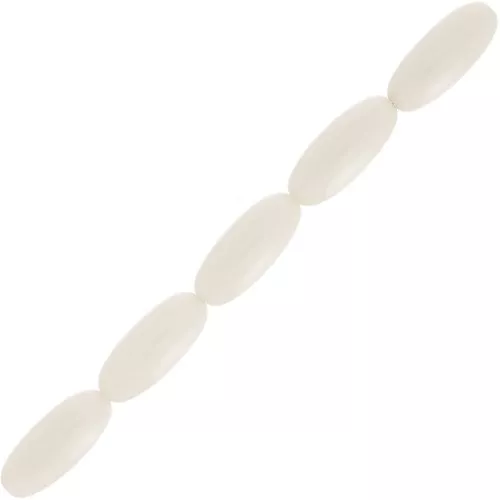 Perline oliva in resina 16x7 mm - Ecru x12