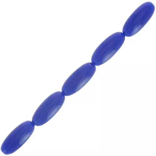 Perline oliva in resina 16x7 mm - Blu scuro x12