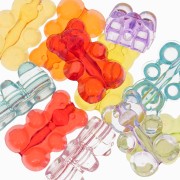 Set di perline orsacchiotto 19x12 mm - foro verticale - Multicolore x10|raw }}