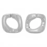 Collegamento quadrato ritorto in acrilico 31x29 mm - Argentato x1