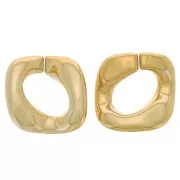 Collegamento quadrato ritorto in acrilico 31x29 mm - Dorato x1