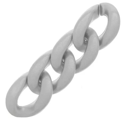 Collegamento ovale in plastica ritorta 28x20 mm - Argento opaco x1