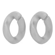 Collegamento ovale in plastica ritorta 28x20 mm - Argento opaco x1