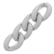 Collegamento ovale ritorto in plastica 23x16 mm - Argentato opaco x1|raw }}