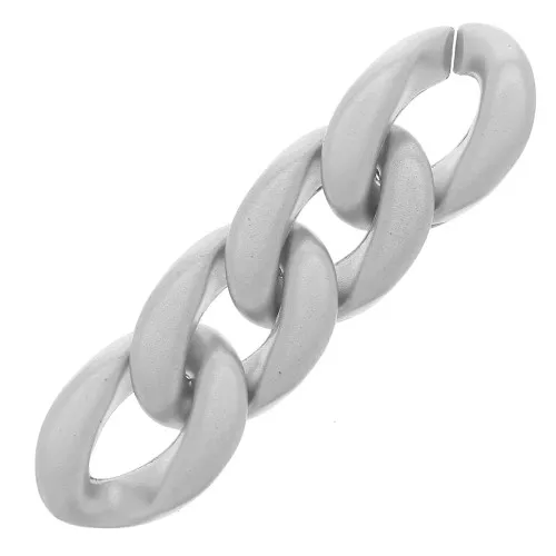 Collegamento ovale ritorto in plastica 23x16 mm - Argentato opaco x1