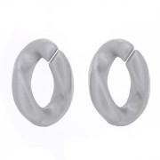 Collegamento ovale ritorto in plastica 23x16 mm - Argentato opaco x1