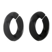 Collegamento ovale ritorto in plastica 23x16 mm - Nero opaco x1