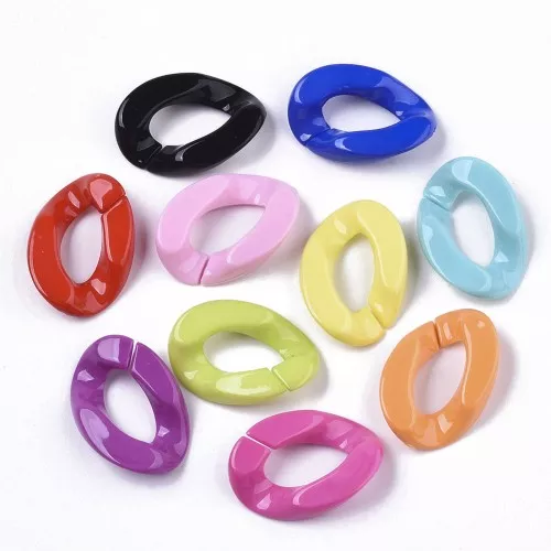 Anelli ovali intrecciati 30x21 mm - Multicolore x20