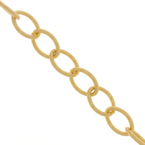 Catena in alluminio maglia forzatina 17.9 mm - maglie aperte - Dorato x50cm