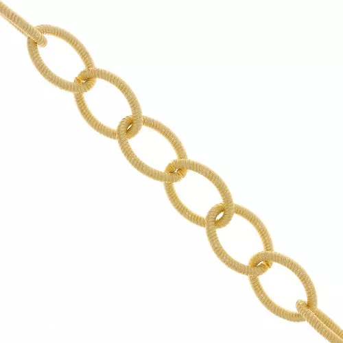 Catena in alluminio maglia forzatina 17.9 mm - maglie aperte - Dorato x50cm