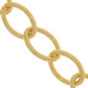 Catena in alluminio maglia forzatina 17.9 mm - maglie aperte - Dorato x50cm