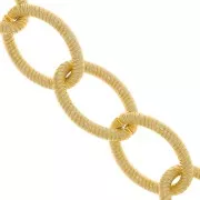 Catena in alluminio maglia forzatina 17.9 mm - maglie aperte - Dorato x50cm