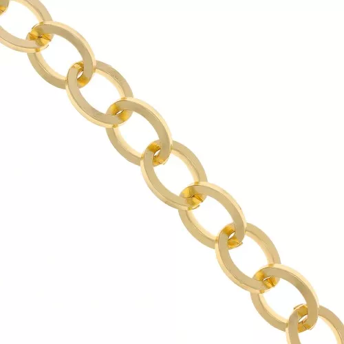 Catena in alluminio maglia forzatina 18,5 mm - maglie aperte - Dorato x50cm