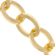 Catena in alluminio maglia forzatina 18,5 mm - maglie aperte - Dorato x50cm