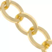 Catena in alluminio maglia forzatina 18,5 mm - maglie aperte - Dorato x50cm