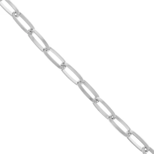 Catena in alluminio Rettangolo limata 10.3 mm - maglie aperte - Rodio x1m