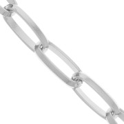 Catena in alluminio Rettangolo limata 10.3 mm - maglie aperte - Rodio x1m