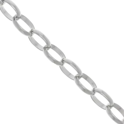 Catena in alluminio Jaseron ovale 15 mm - maglie aperte - rodio x50cm