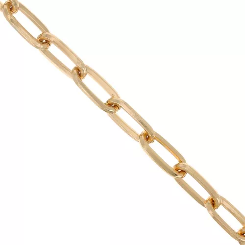 Catena d'alluminio Rettangolo piatta limata 10mm Maglie aperte - dorato x50cm