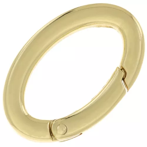 Chiusura a moschettone ovale 30 mm - dorato oro fino x1