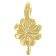 Ciondolo a forma di fiore 12,5x7 mm -Dorato con oro fino x1