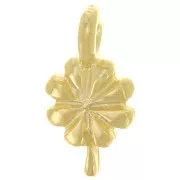 Ciondolo a forma di fiore 12,5x7 mm -Dorato con oro fino x1