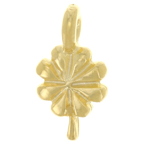 Ciondolo a forma di fiore 12,5x7 mm -Dorato con oro fino x1