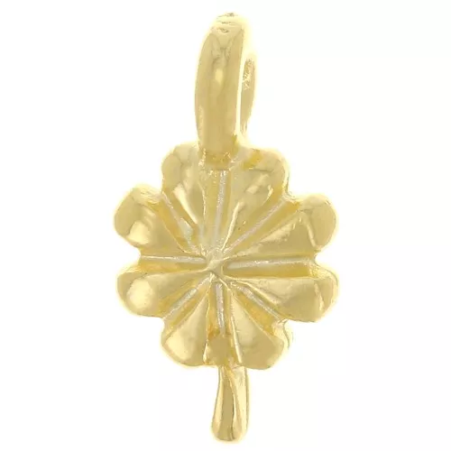Ciondolo a forma di fiore 12,5x7 mm -Dorato con oro fino x1