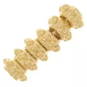 Perle rondelle lavorate - Forma di fiore 6 mm -Dorato con oro fino x6