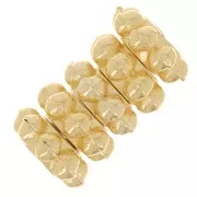 Rotonde effetto fiore 6 mm - Dorato con oro fino x5