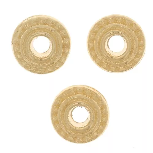 Perline lavorate e striate 5 mm - Dorato con oro fino x6