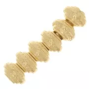 Perline lavorate e striate 5 mm - Dorato con oro fino x6