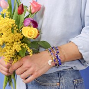 Perle lavorate 4x3,5 mm - Dorato con oro fino x10