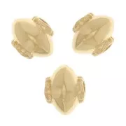 Perline biconi appiattite 4x5 mm - Dorato con oro fino x6
