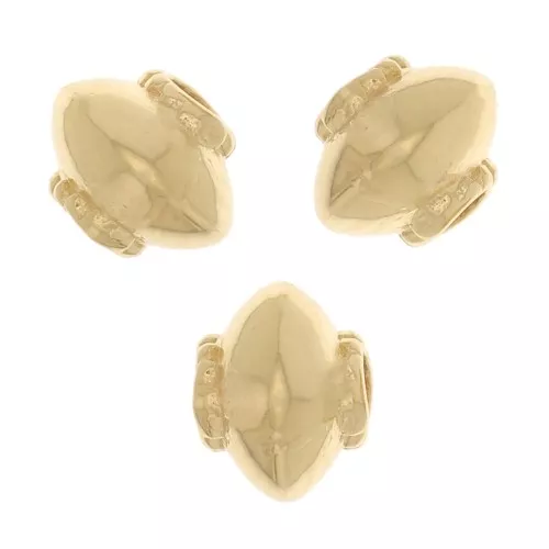 Perline biconi appiattite 4x5 mm - Dorato con oro fino x6