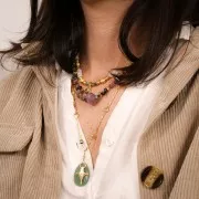 Perline a tubo 3x4 mm -- Dorato con oro fino x6