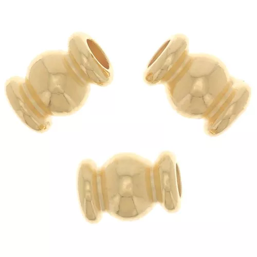 Perline a tubo rotondo 5x3 mm - Dorato con oro fino x5