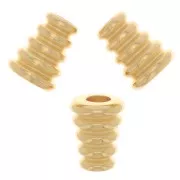 Perline a cono lavorate 8x6 mm - Dorato con oro fino x5