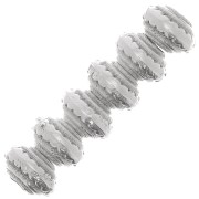Perline rotonde lavorate e striate 5 mm - Placcatura in argento antico x6