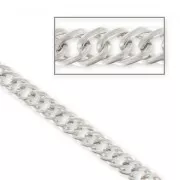 Catena maglia ovale attorcigliata mm. 7,5 Placcatura argento antico x m.
