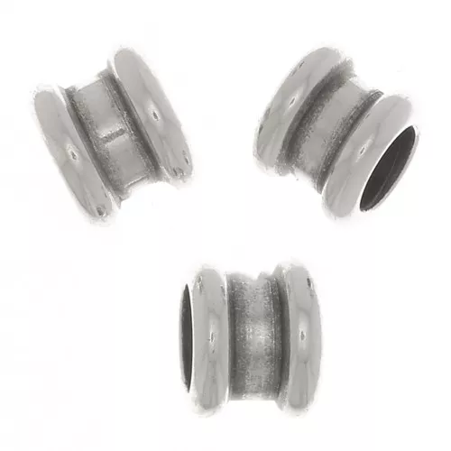 Mini perline a tubo 3x4 mm - Placcatura argento antico x6