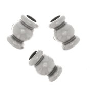 Perline a tubo rotondo 5x3 mm - Placcatura in argento antico x5