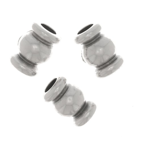 Perline a tubo rotondo 5x3 mm - Placcatura in argento antico x5