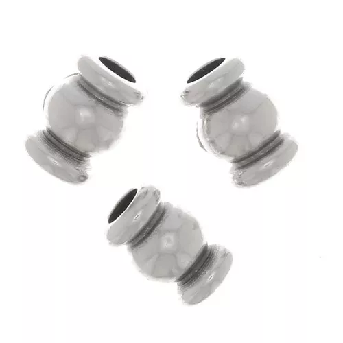 Perline a tubo rotondo 5x3 mm - Placcatura in argento antico x5