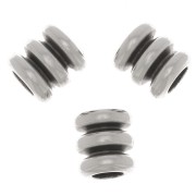 Perline tubolari lavorate 5x5 mm - Placcatura argento antico x5|raw }}