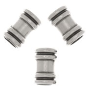 Perline tubolari lavorate 9x6 mm - Placcatura argento antico x5
