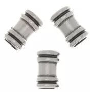 Perline tubolari lavorate 9x6 mm - Placcatura argento antico x5